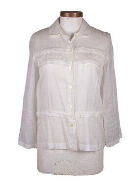 TRICOT COMME des GARCONS 2006 White Tencel Blouse Top M Archive Japan